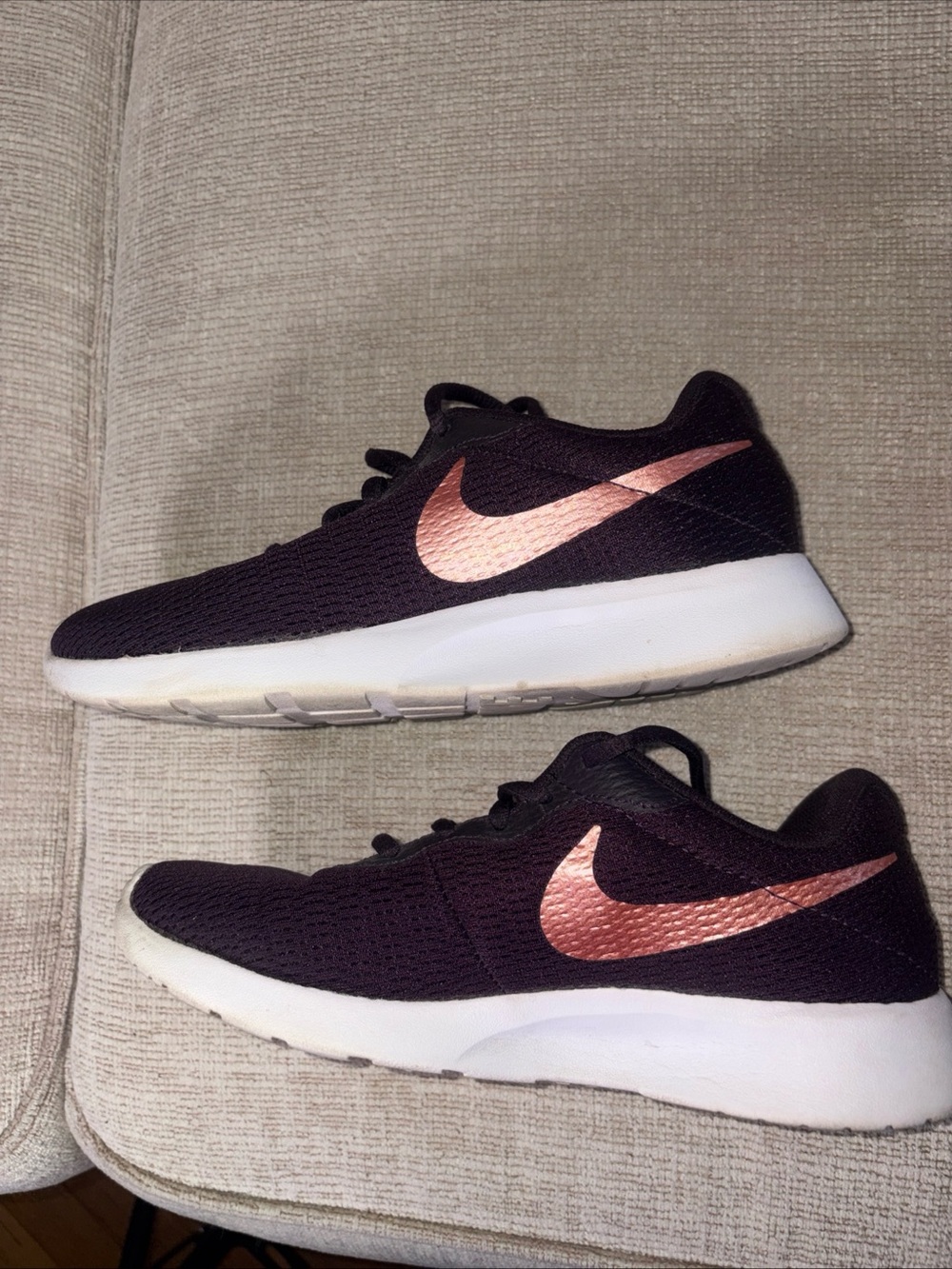 Nike Women's Athletic Sneakers -Dark Purple with Rose Gold Swoosh Sz 7 - Picture 6 of 12